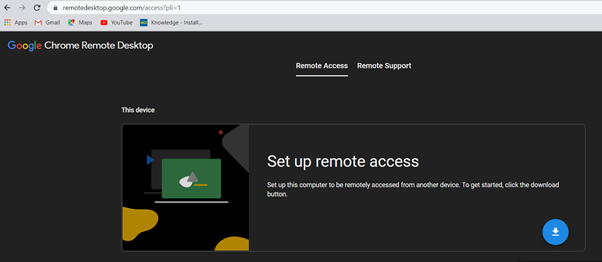 Remote desktop using chrome
